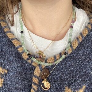 fluorite and 10k gold necklace.